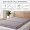 Best Choice Products 4in Thick Folding Portable Gray Mattress Topper w/ Carry Case, Washable Cover